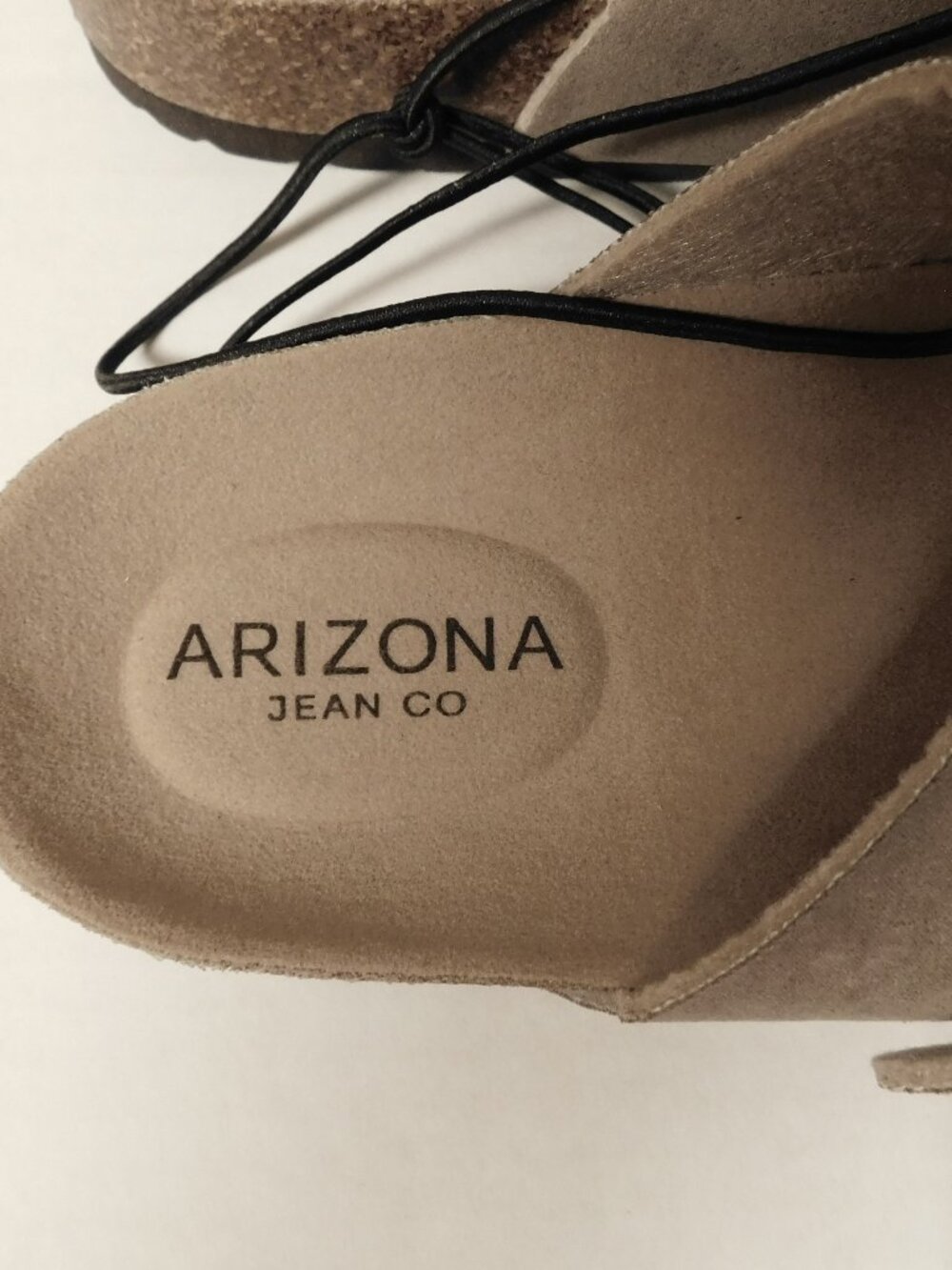 ARIZONA JEAN CO Taupe Double Buckle Slide Sandals Faux Leather Beachy Casual 7 - Picture 6 of 12